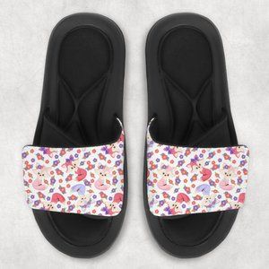 Girls Pink Purple Memory Foam Slide Custom Hand Pressed Flip Flop Sandals